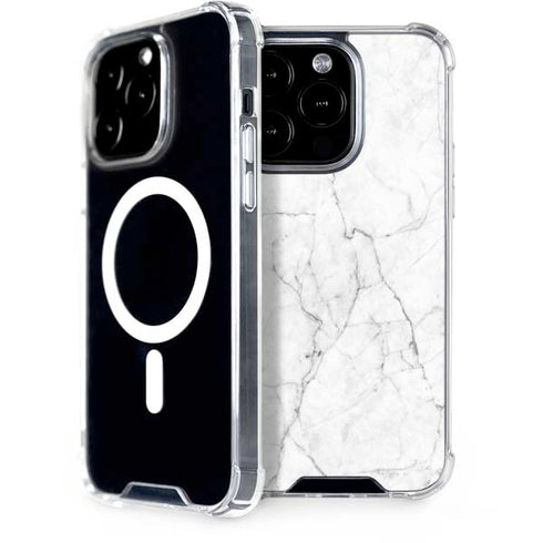 White Marble iPhone 15 Pro MagSafe Case